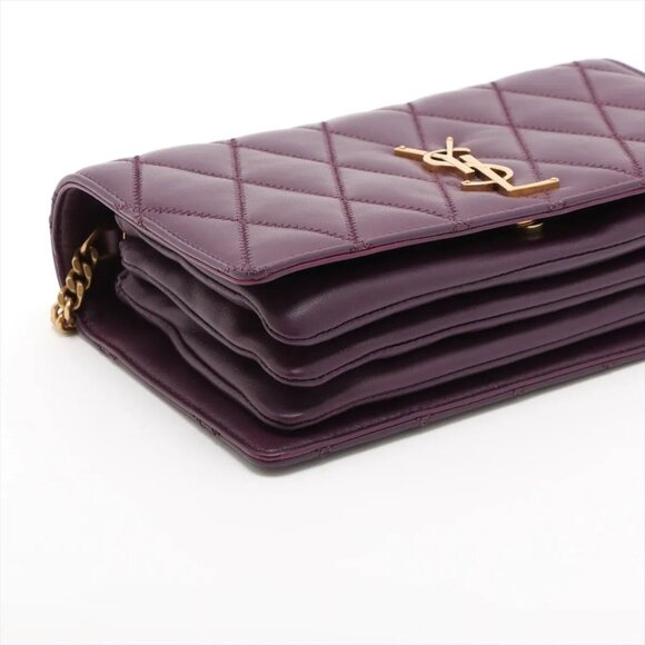 Saint Laurent Paris Sunset Leather Chain Shoulder Bag Red 442906 - Picture 4 of 11